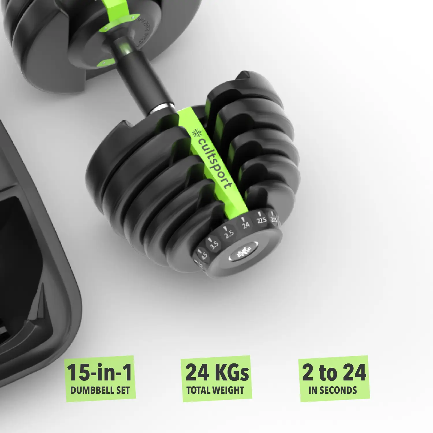 Cultsport Adjustable Dumbbell(Pack of 2) for Men & Women for Fitness and Home Workout Home Gym Combo 2