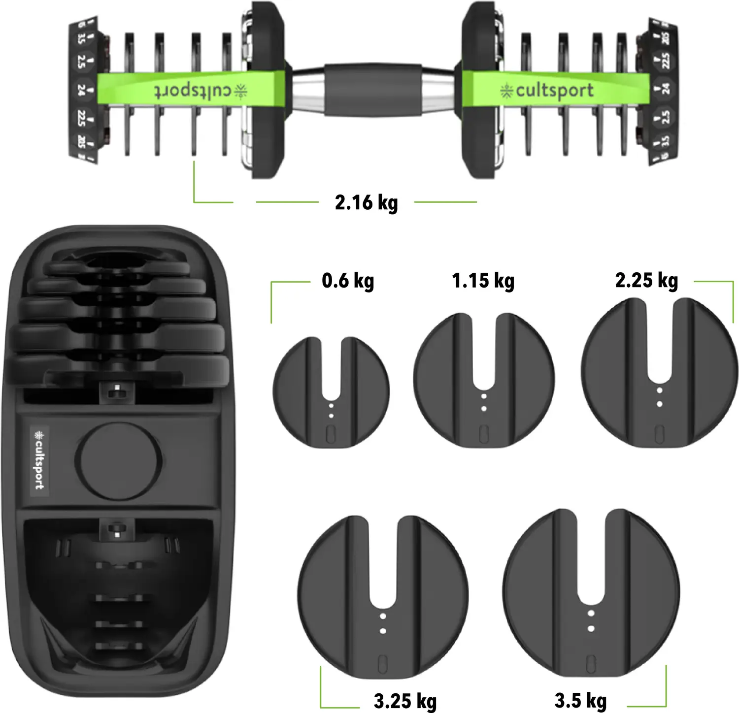 Cultsport Adjustable Dumbbell(Pack of 2) for Men & Women for Fitness and Home Workout Home Gym Combo 3