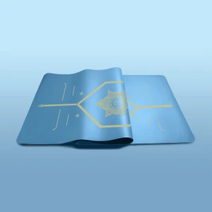 COCKATOO Super Premium 5.5 MM Pure Natural Rubber Non Slip, Sweat Absorbent Yoga Mat Blue 5.5 mm Yoga Mat 2