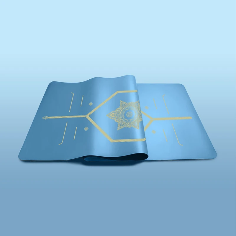COCKATOO Super Premium 5.5 MM Pure Natural Rubber Non Slip, Sweat Absorbent Yoga Mat Blue 5.5 mm Yoga Mat 3