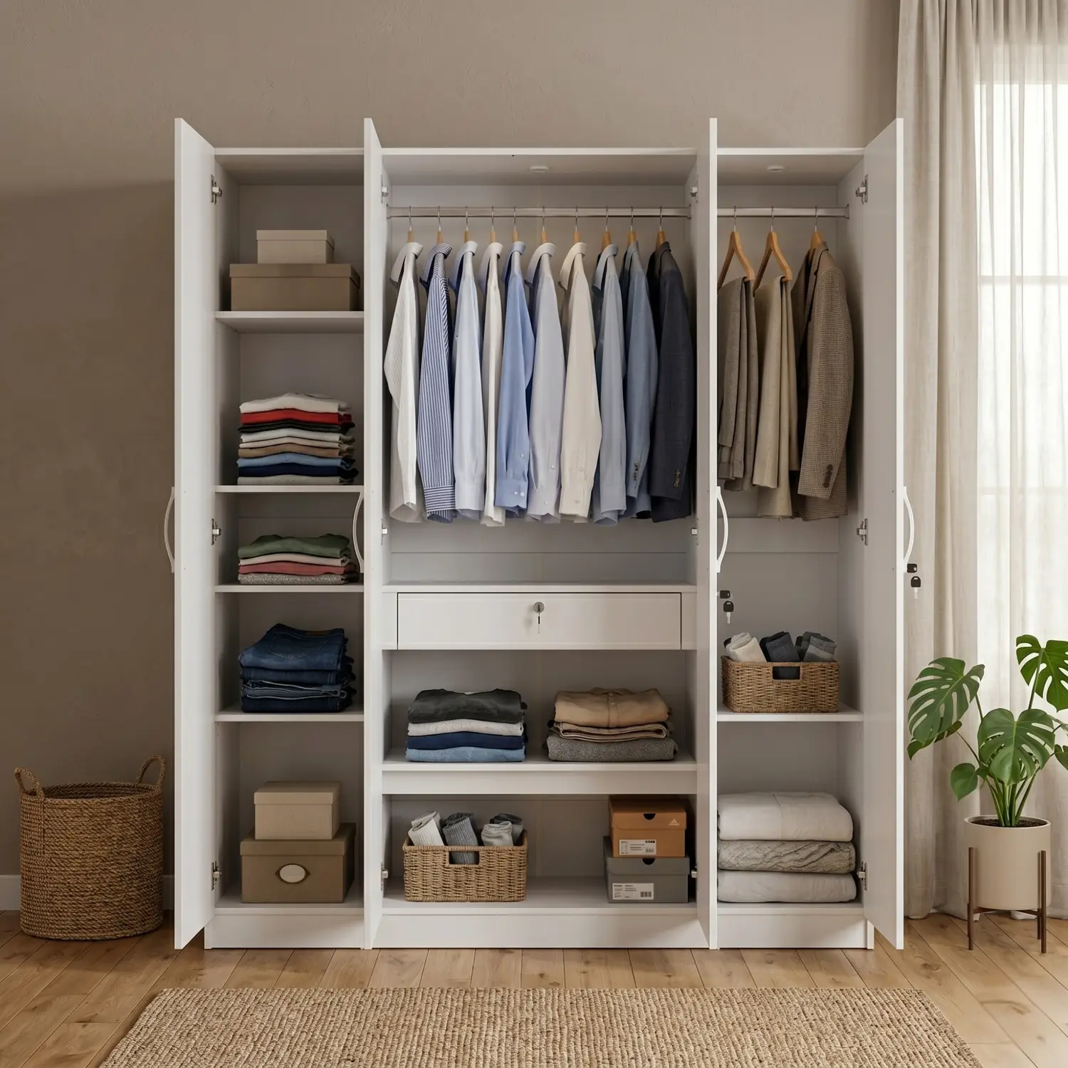 Hometown Allen Plus Engineered Wood 4 Door Wardrobe 2
