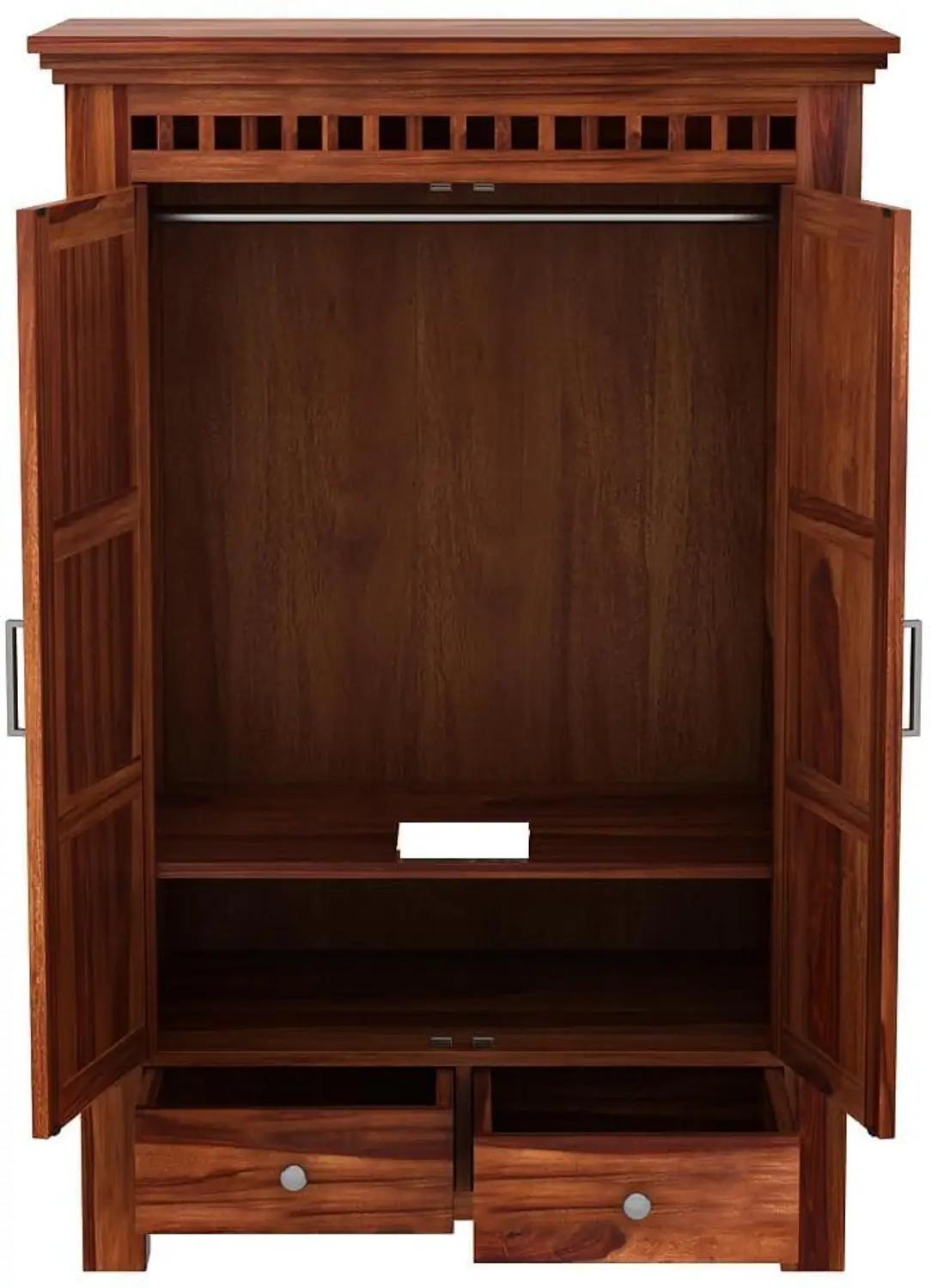 THE HOME HEAVEN INTERIOR Solid Wood 2 Door Wardrobe 2