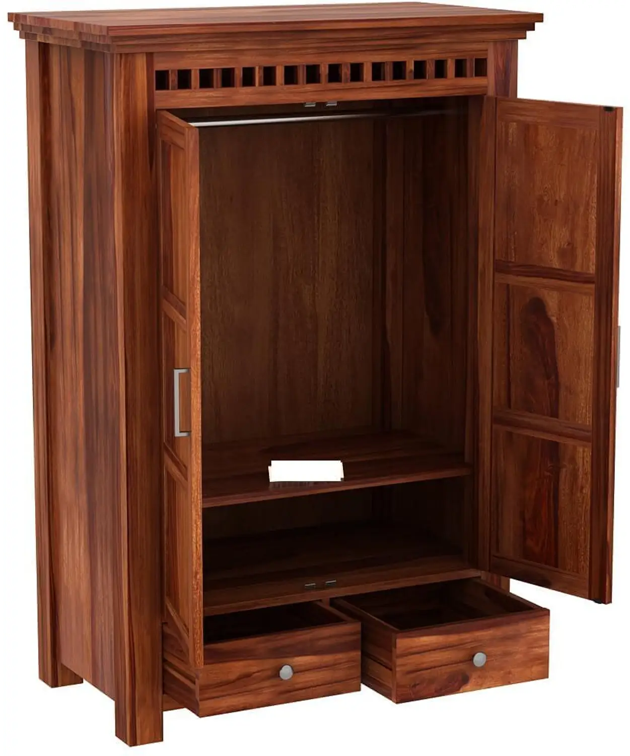 THE HOME HEAVEN INTERIOR Solid Wood 2 Door Wardrobe 3