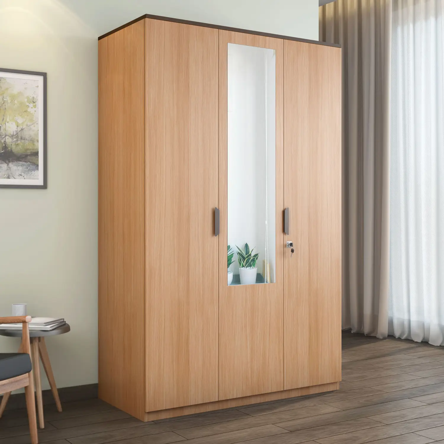 Nilkamal Milford Engineered Wood 3 Door Wardrobe