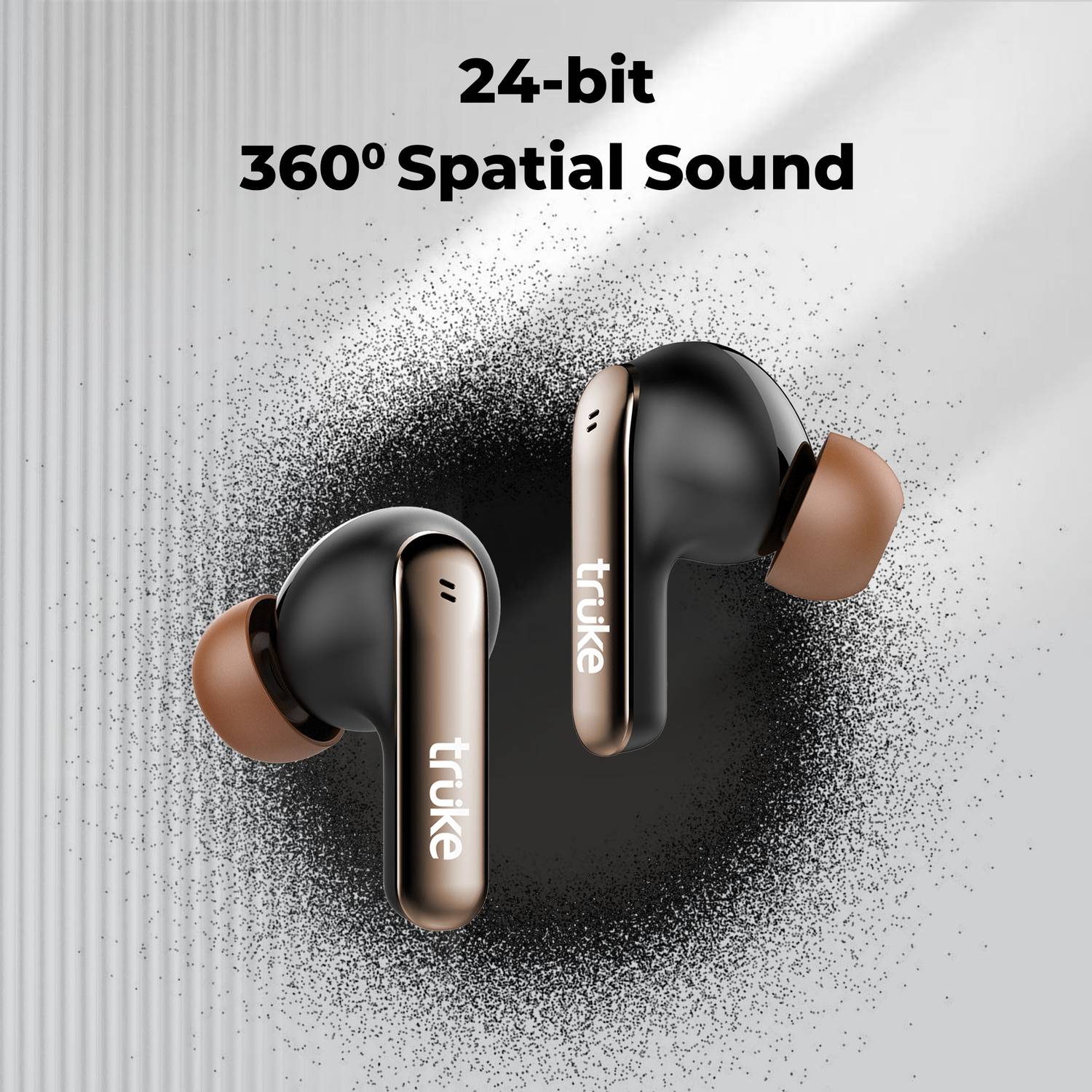 truke Mega 7 Gaming TWS, 24-bit Spatial Audio Earbuds, 60H Battery, Quad Mic ENC, 5.4 Bluetooth 3