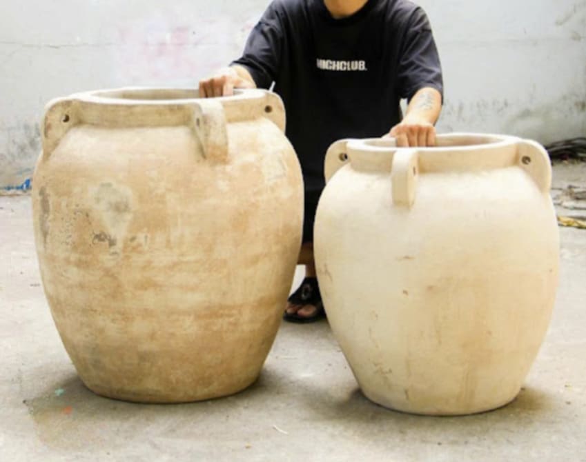 Chậu đất nung chum 4 quai 32x50cm