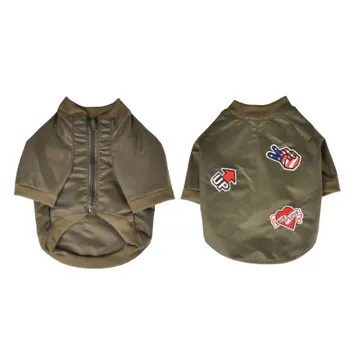 Blouson Mike - Polyester - 40 Cm - Kaki - Avec Ecussons - Pour Chien