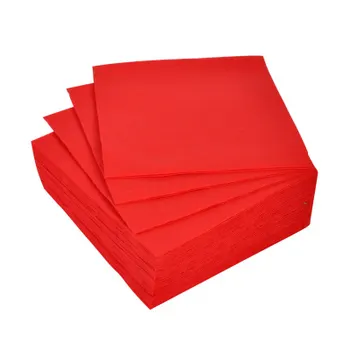 SET DE 40 SERVIETTES MICROGAUFREES VITAMINE 2 PLIS 38*38CM ROUGE