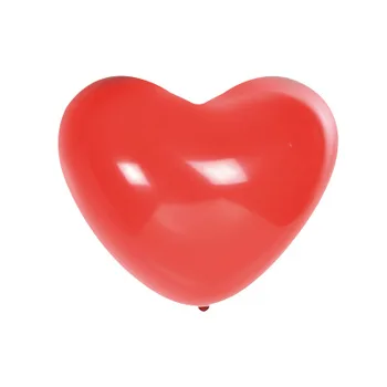 SET DE 10 BALLONS COEUR EN LATEX NATUREL 30CM ROUGE