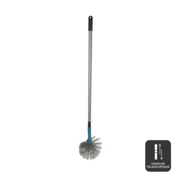 BALAI TETE DE LOUP MANCHE METAL TELESCOPIQUE 80>130CM ANTHRACITE/BLEU PAON