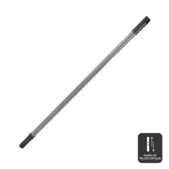 MANCHE A BALAI TELESCOPIQUE METAL EMBOUT TOURNANT 74>130CM TAUPE