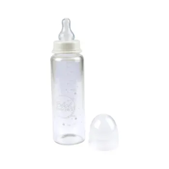 BIBERON COL ETROIT VERRE+TETINE DEBIT V ARIABLE SILICONE 240ML ESSEN'CIEL