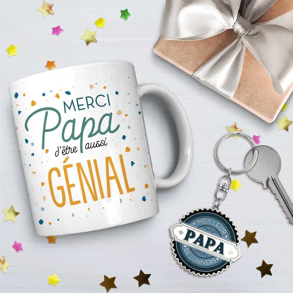 COFFRET MUG PORTE CLE "MEILLEUR PAPA"