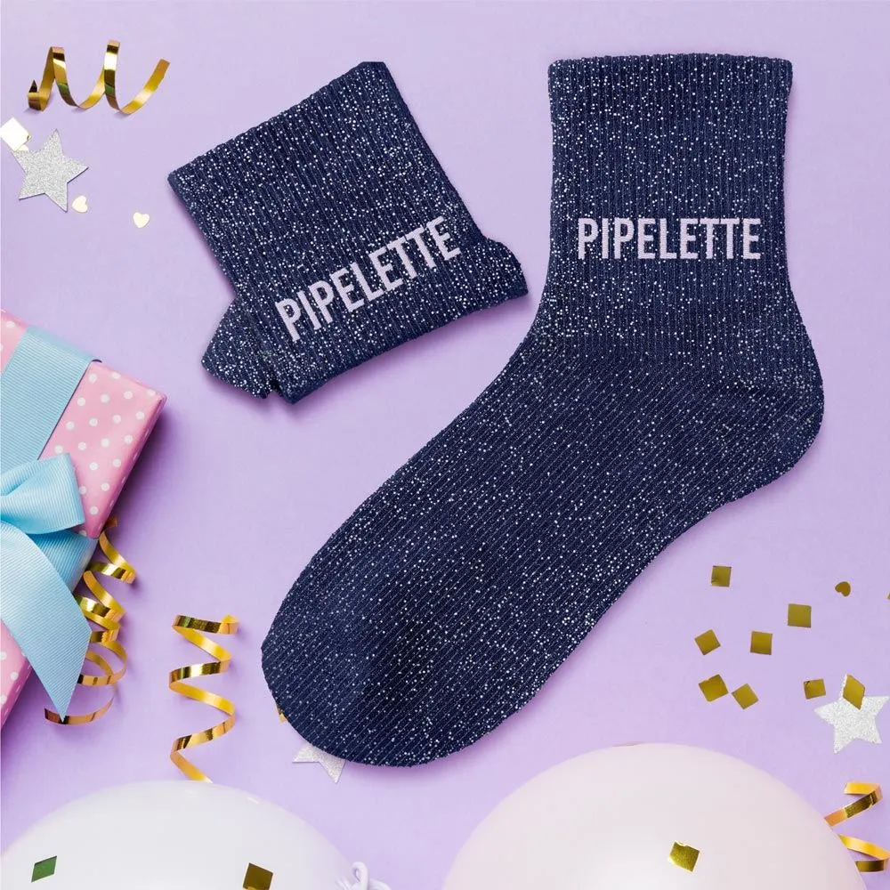 CHAUSSETTES PAILLETTES PIPELETTE BLEU