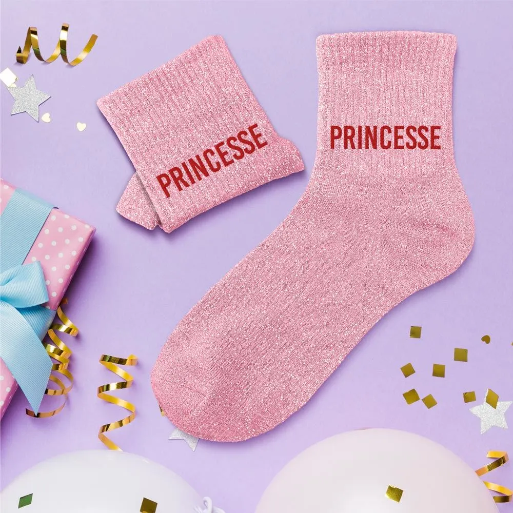 CHAUSSETTES PAILLETTES PRINCESSE ROSE