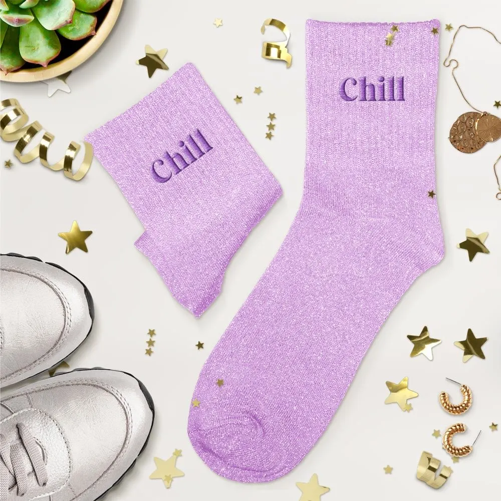 CHAUSSETTES PAILLETTES BRODEES CHILL