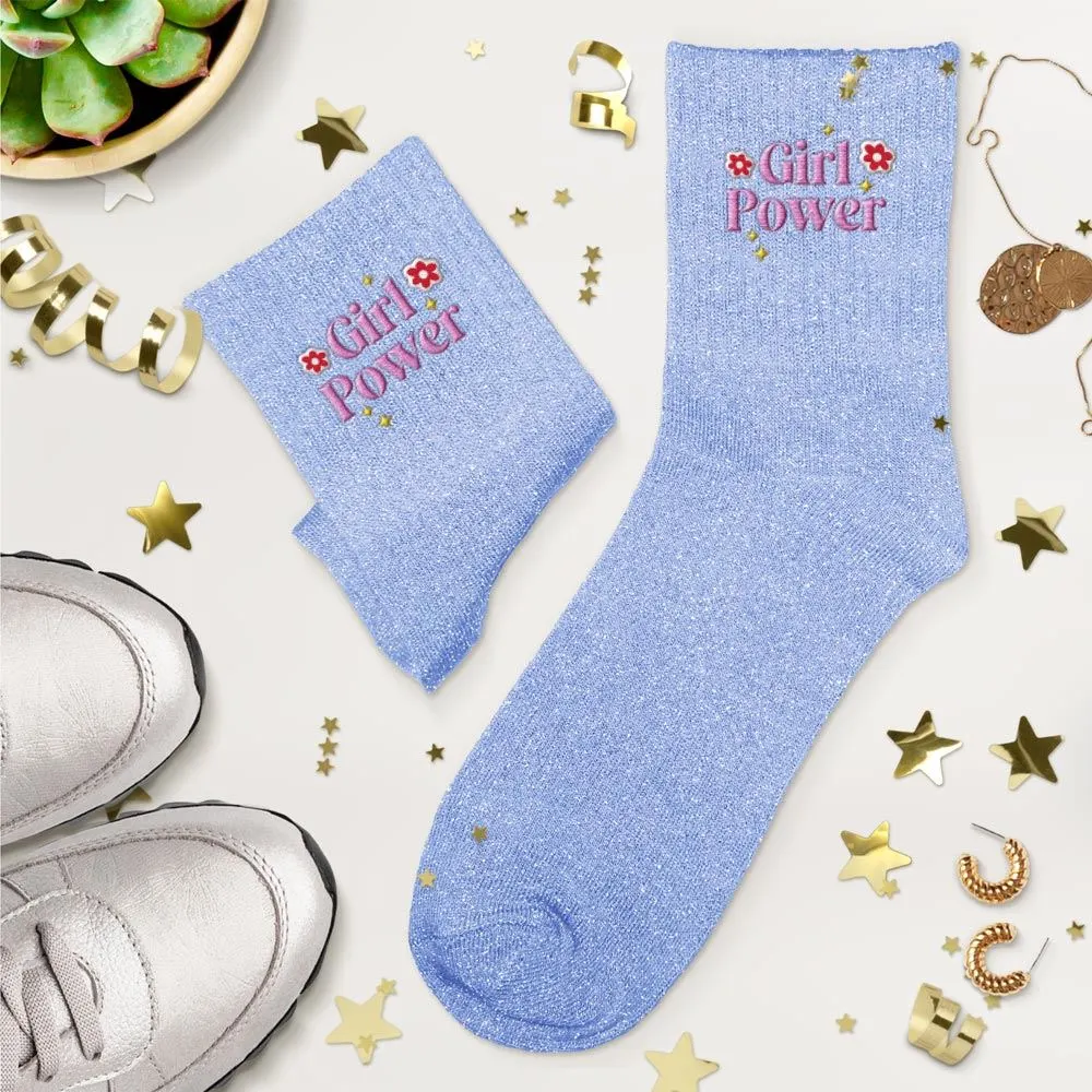 CHAUSSETTES PAILLETTES BRODEES GIRL POWER