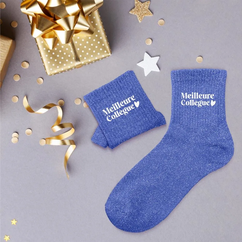 CHAUSSETTES PAILLETTES MEILLEURE COLLEGUE