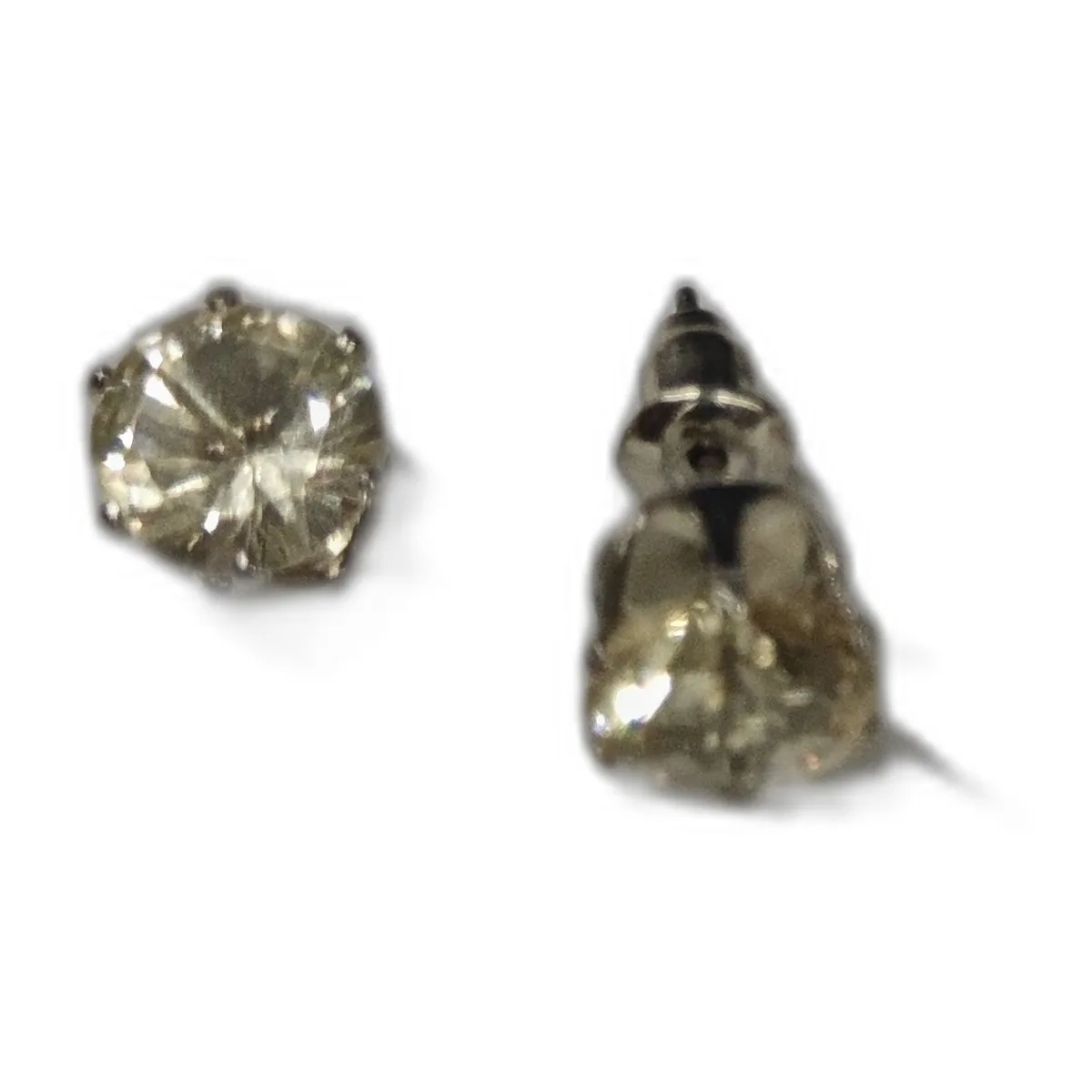 Boucles d'oreilles puces rondes à strass couleur champagne