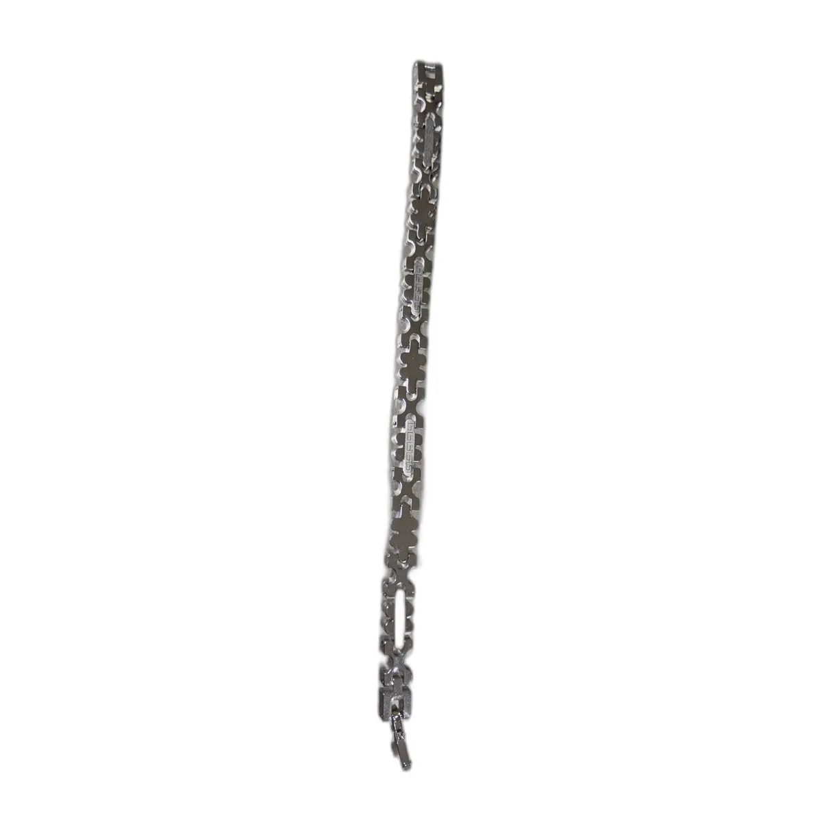Bracelet chaîne maillons puzzle motif grec argenté