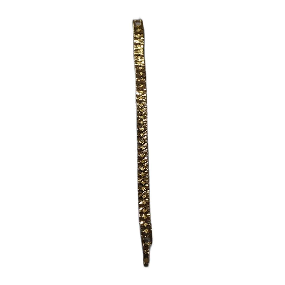 Bracelet doré motif géométrique texturé