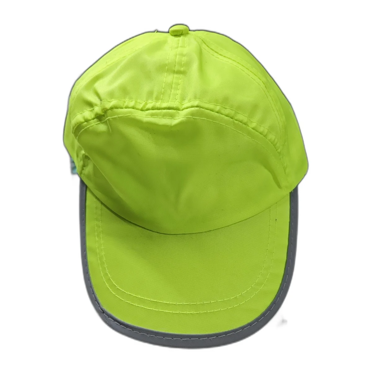 Casquette fluo jaune avec bordure grise réfléchissante