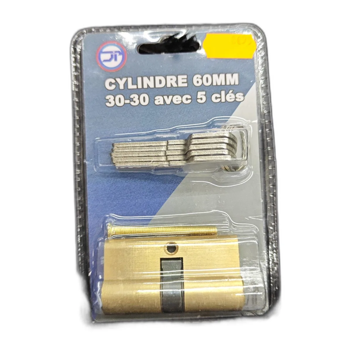 Cylindre de serrure 60mm (30-30) avec 5 clés