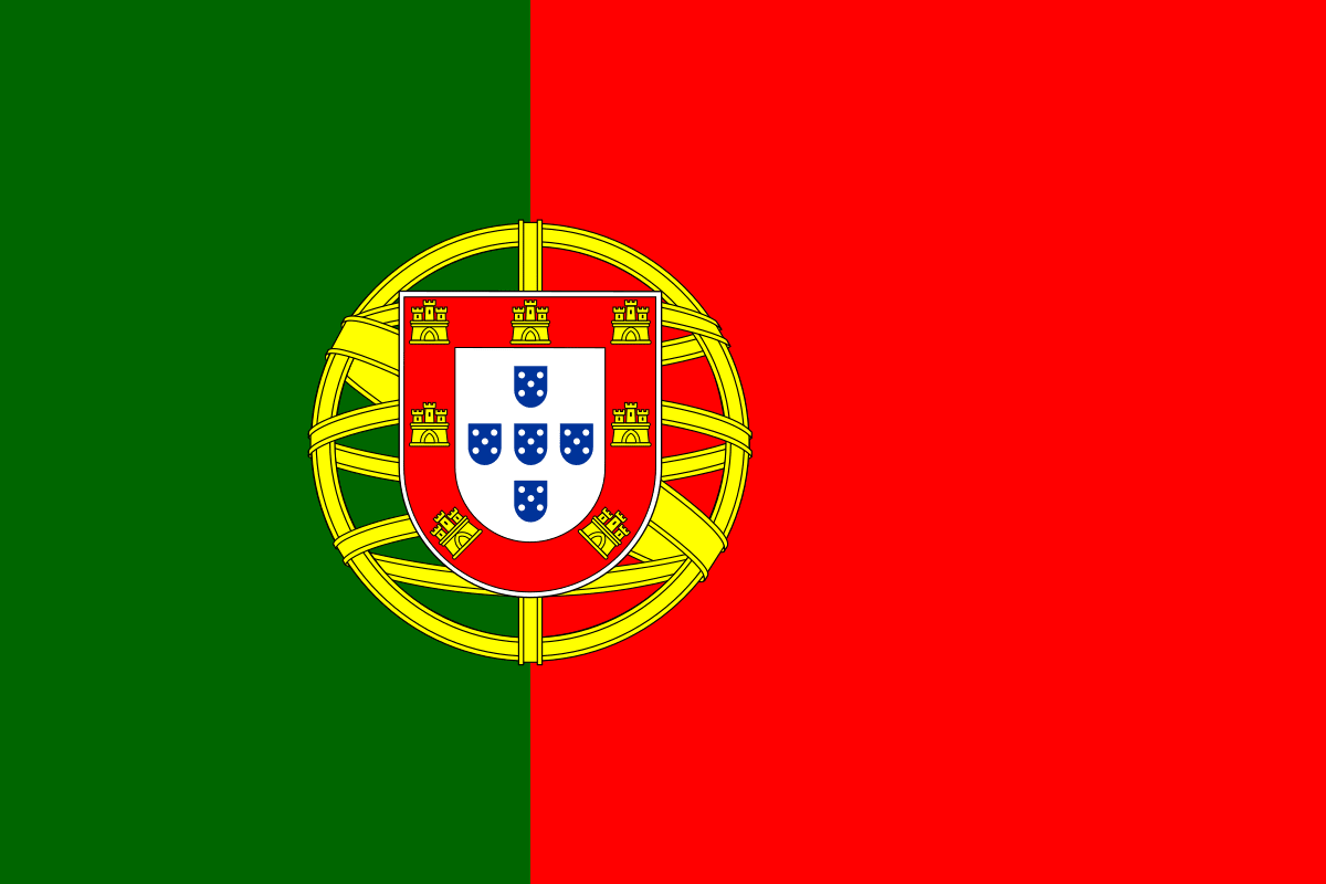 Drapeau national du Portugal vert et rouge avec blason