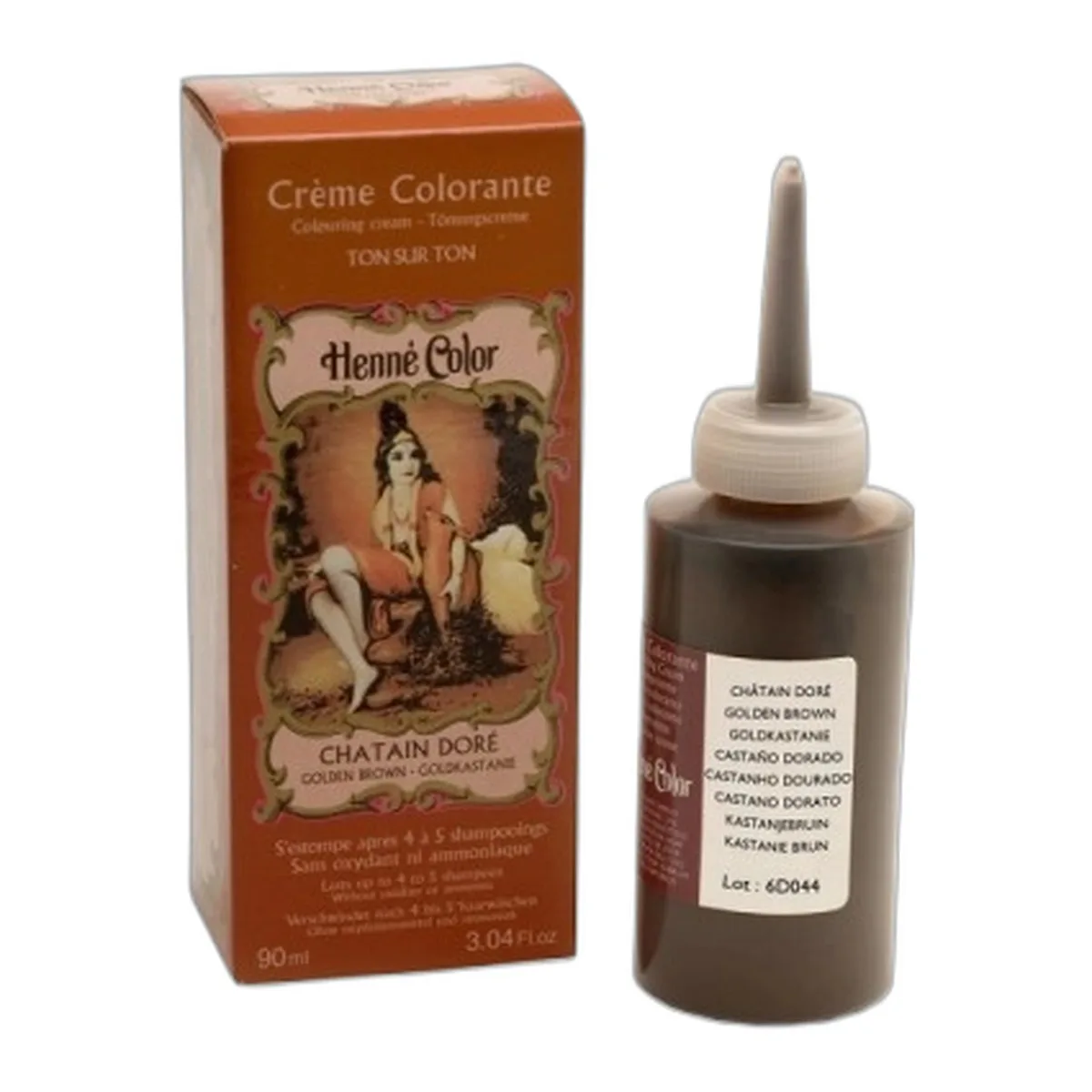Henné Color Crème Colorante Ton sur Ton Châtain Doré Golden Brown 90ml