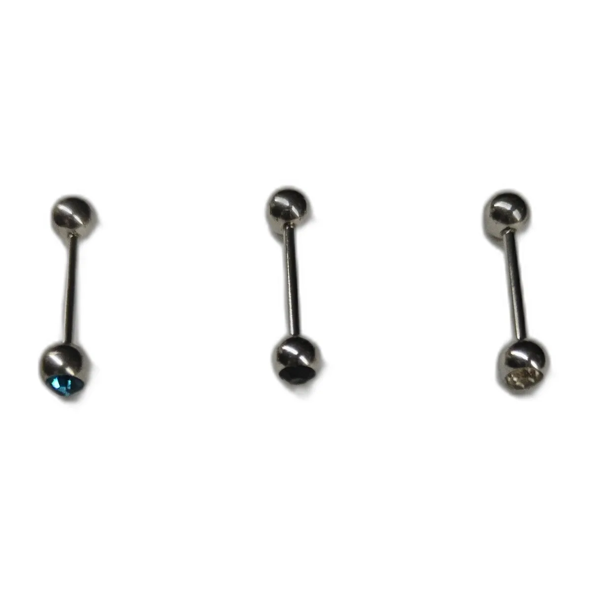Piercing barbell en acier inoxydable avec strass