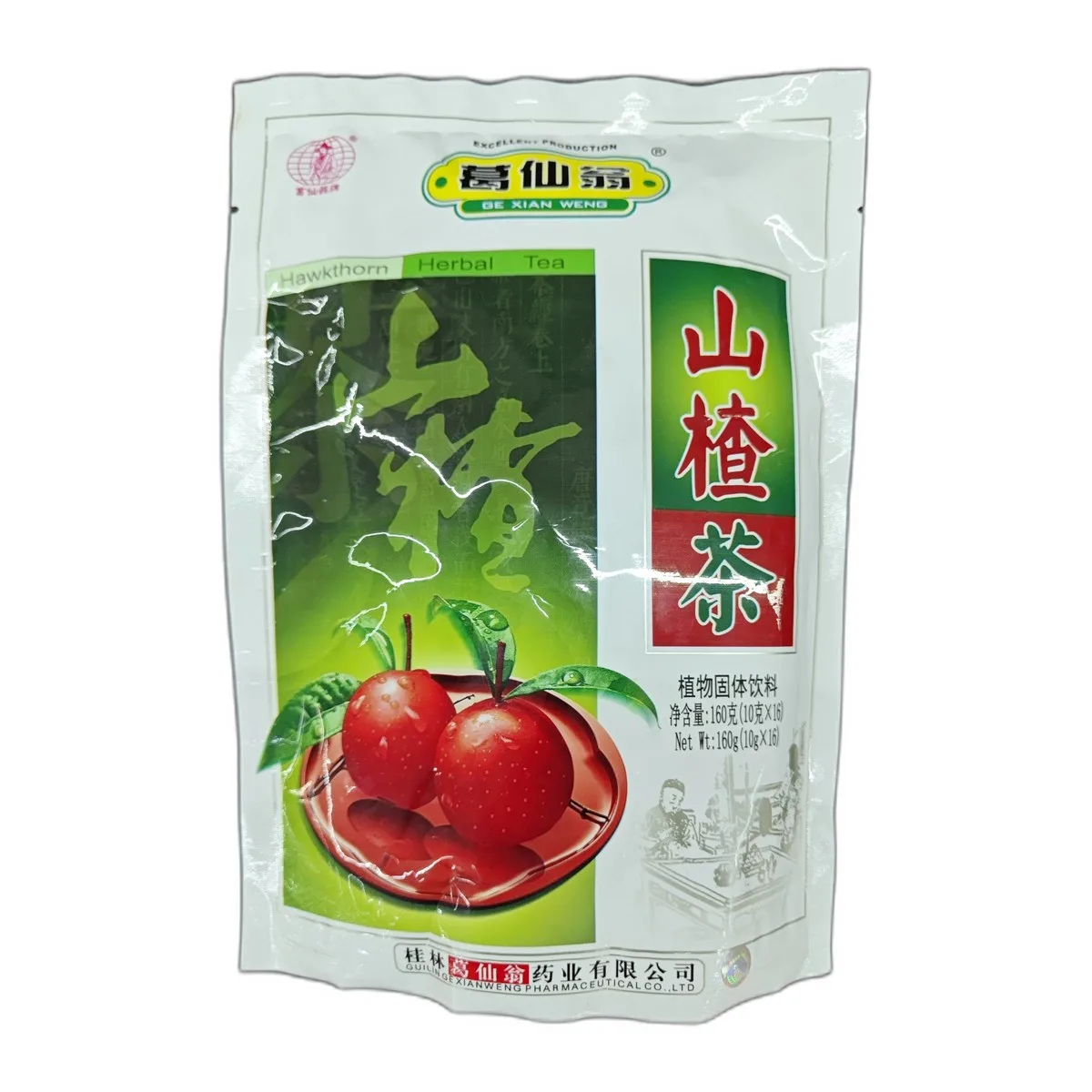 Thé Herbal d'Aubépine GE XIAN WENG, 160g (16 sachets)