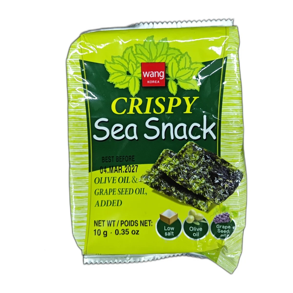 Wang Crispy Sea Snack Huile d'Olive & Huile de Pépins de Raisin 10g