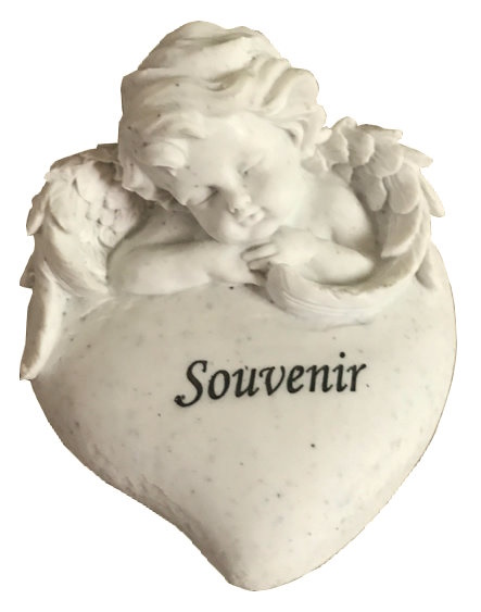Statuette Ange Endormi sur Cœur Souvenir