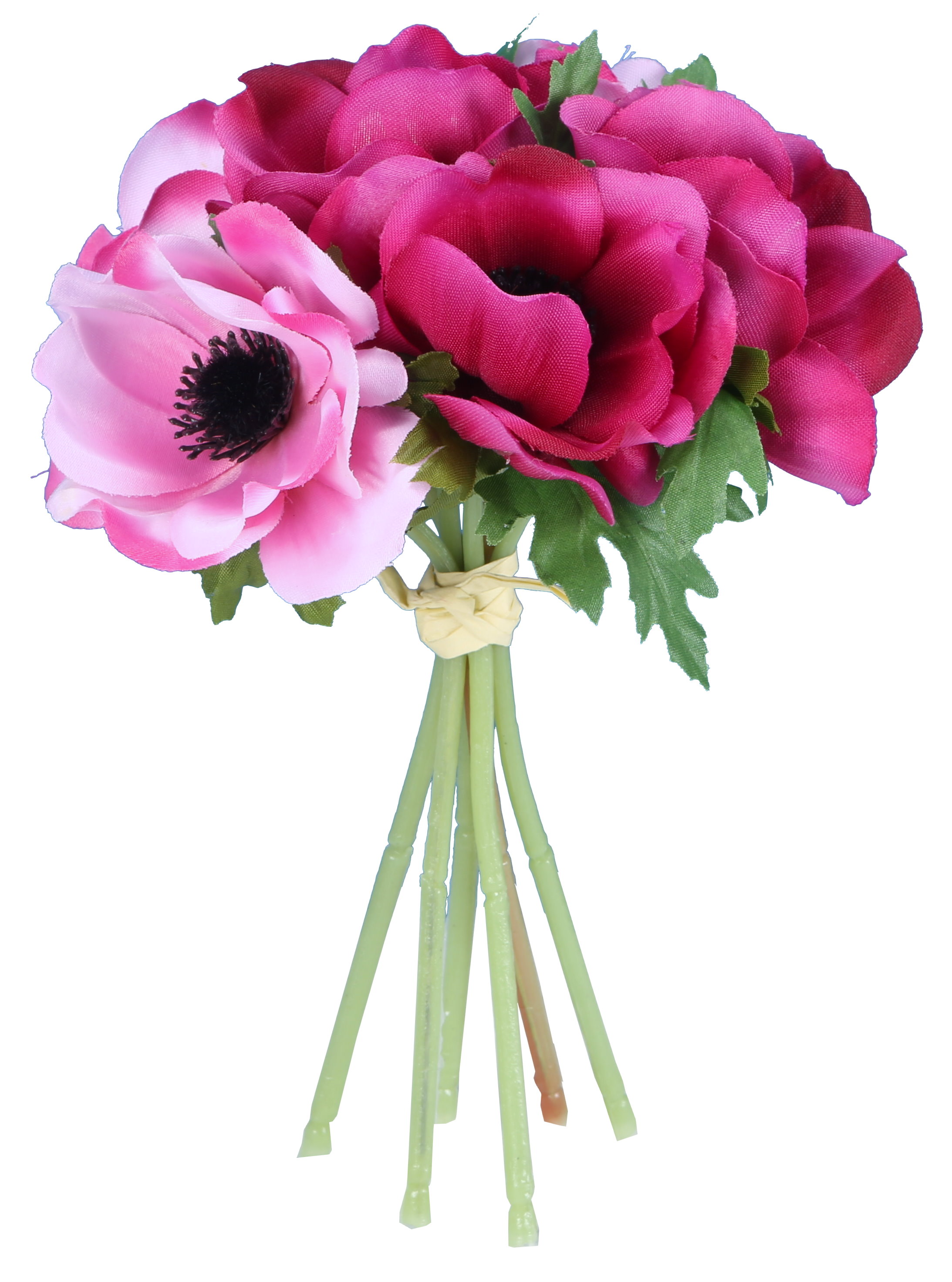 Bouquet artificiel d'anémones roses et fuchsia éclatants
