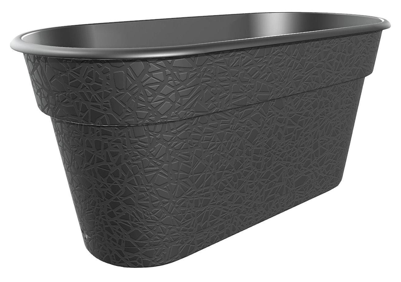 Jardinière rectangulaire design texturé gris foncé