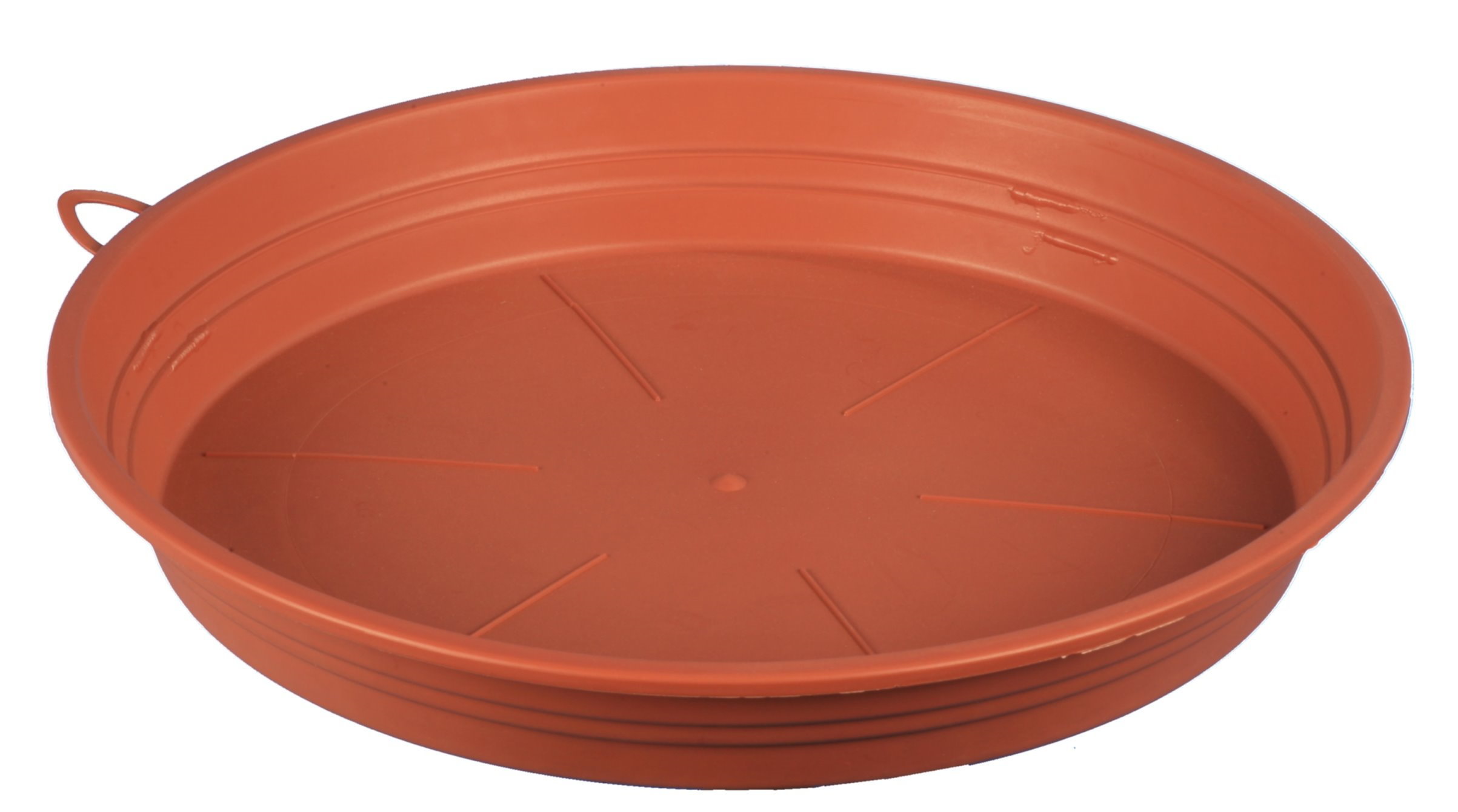 Soucoupe ronde terracotta avec anse pour pot de fleurs