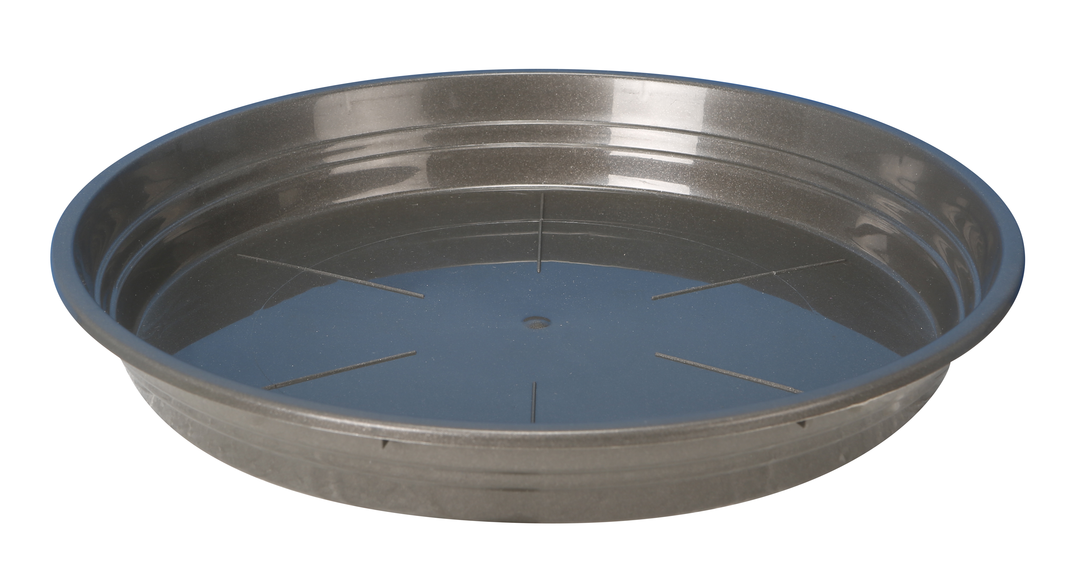 Soucoupe ronde anthracite pour pot de fleurs ou base décorative