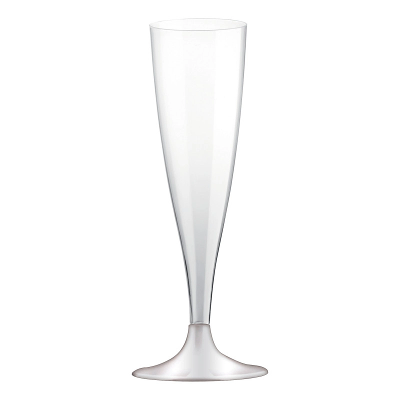 SET DE 6 FLUTES A CHAMPAGNE EN PLASTIQUE REUTILISABLE 14CL TRANSPARENT