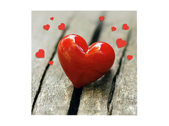 SET DE 20 SERVIETTES EN PAPIER 3 PLIS 33*33CM COEUR