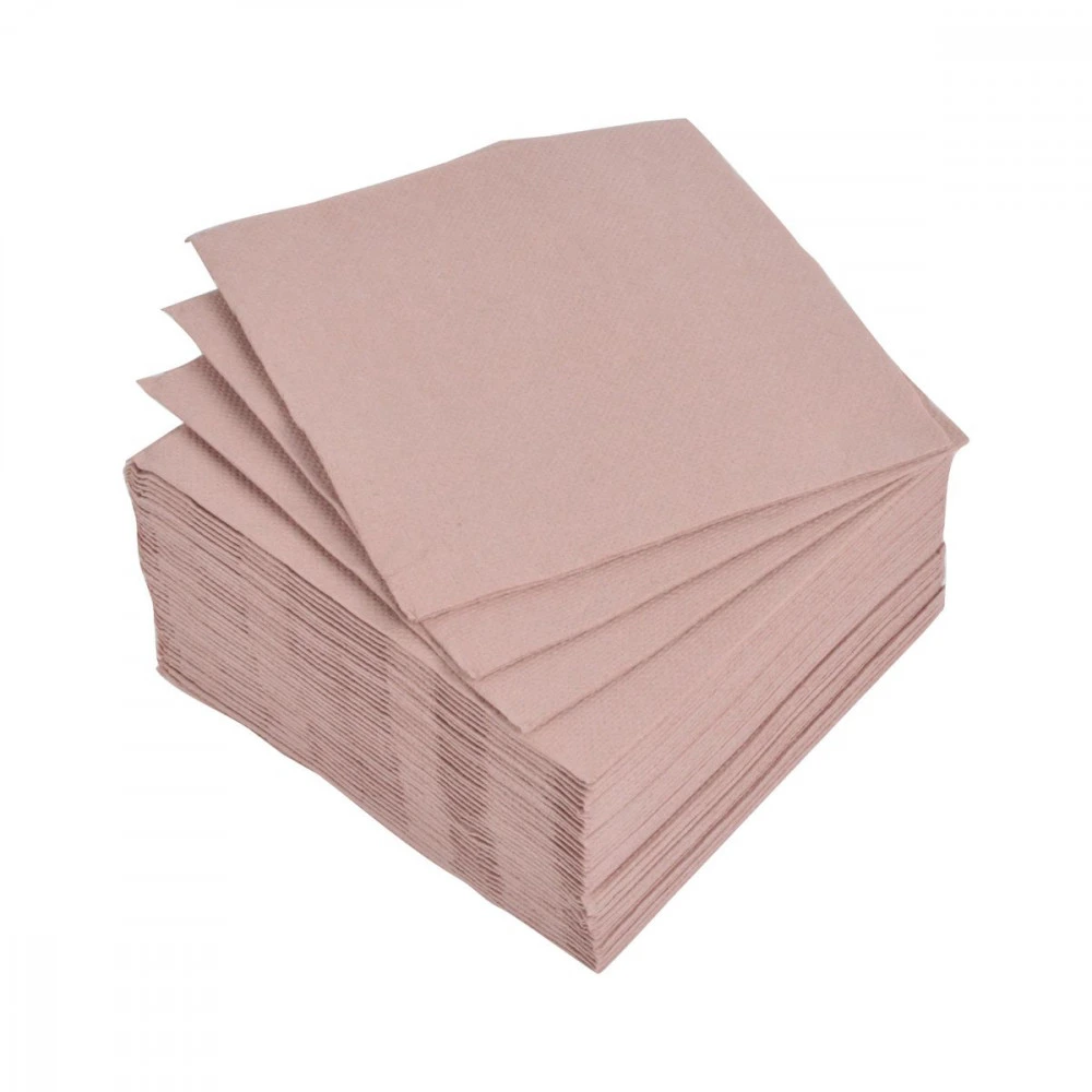 SET DE 40 SERVIETTES MICROGAUFREES VITAMINE 2 PLIS 38*38CM BLUSH