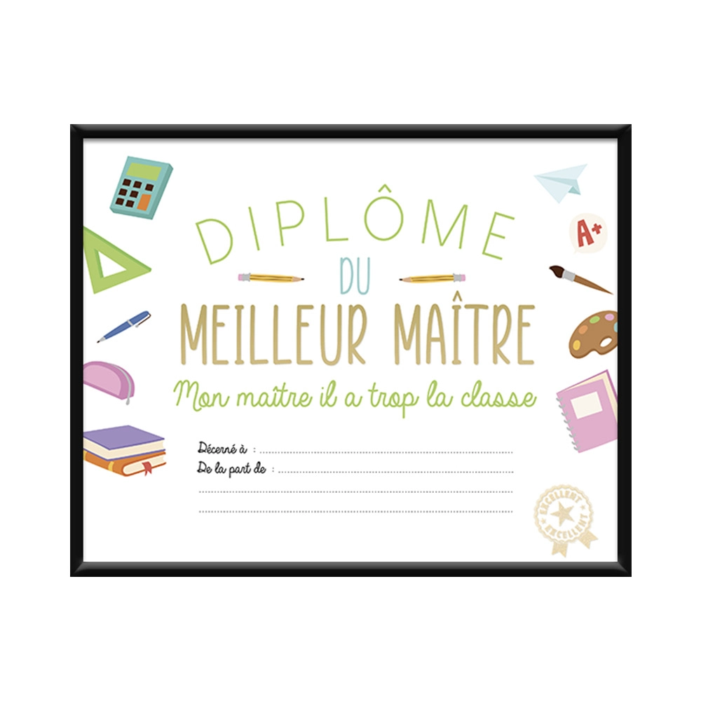 CADRE DIPLOME MEILLEURE MAITRE
