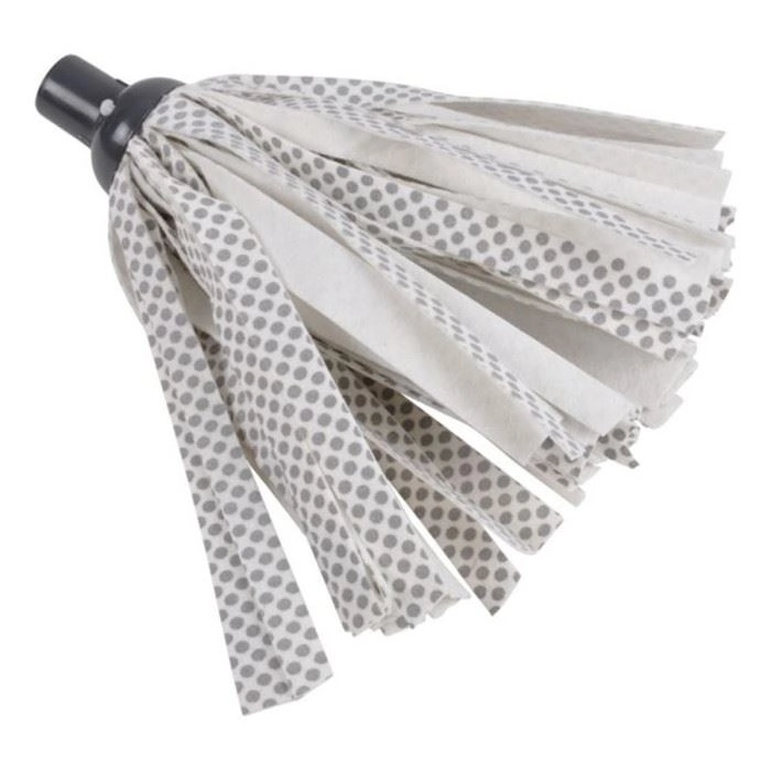 MOP AVEC PASTILLES GRATTANTES POLYESTER FRANGES LONGUES 25CM