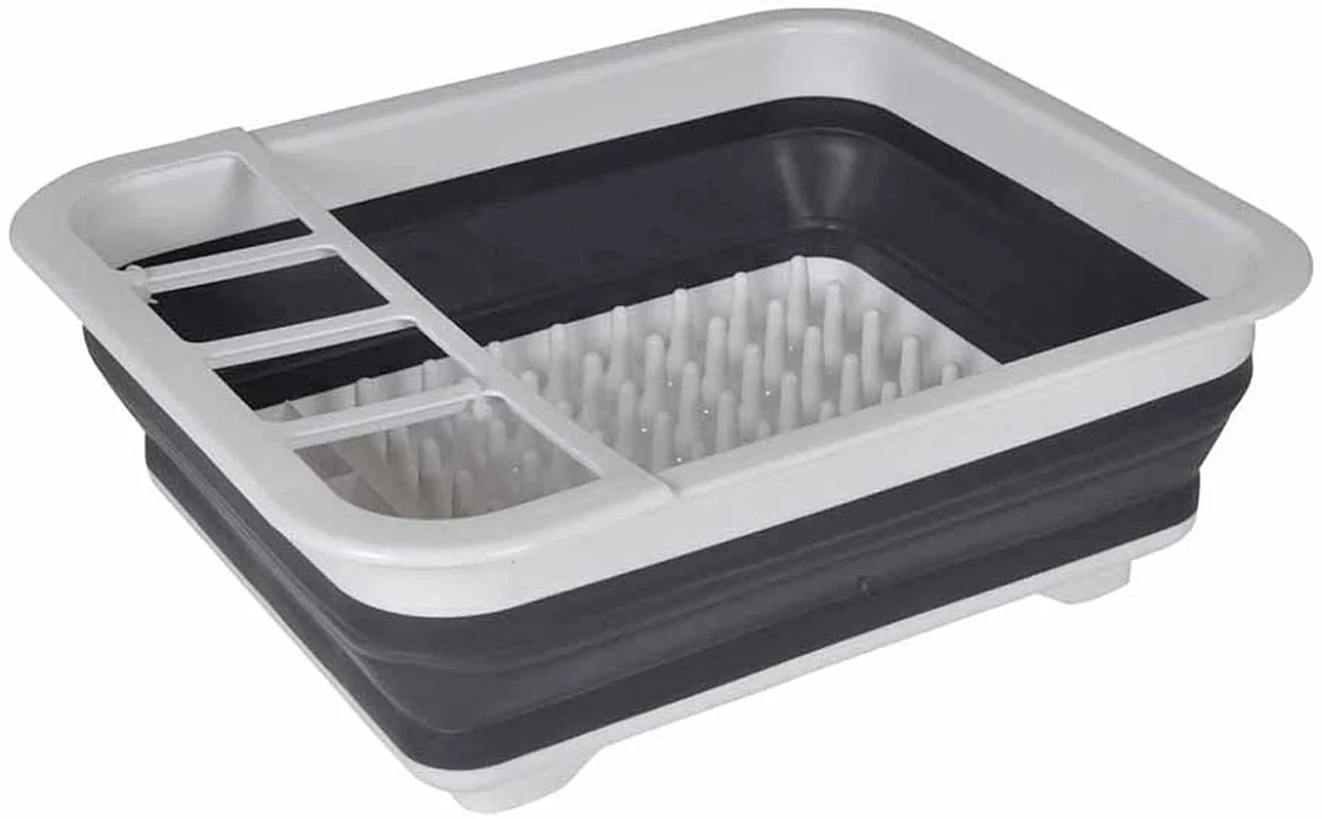 EGOUTTOIR RETRACTABLE PLASTIQUE 36,5x31.5xH13CM BLANC/ANTHRACITE