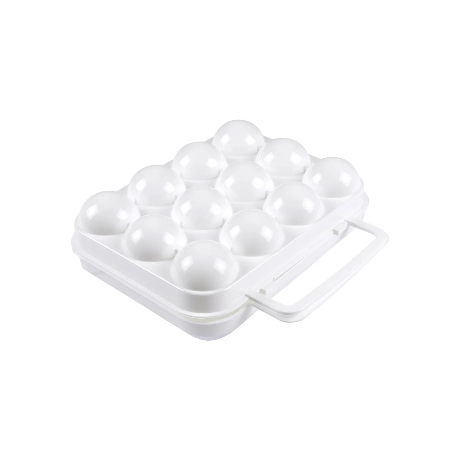 BOITE TRANSPORT OEUF PLASTIQUE 12 CASES 20*15*H7CM BLANC