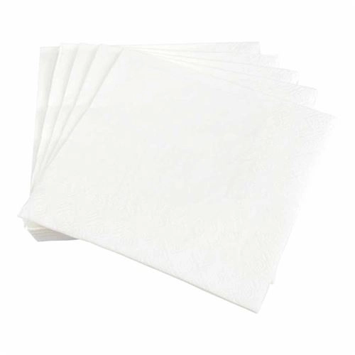 SET DE 20 SERVIETTES EN PAPIER 3 PLIS 33*33CM VITAMINE BLANC