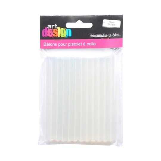 12 BATONS DE COLLE POUR PISTOLET D0.7*H10CM TRANSPARENT