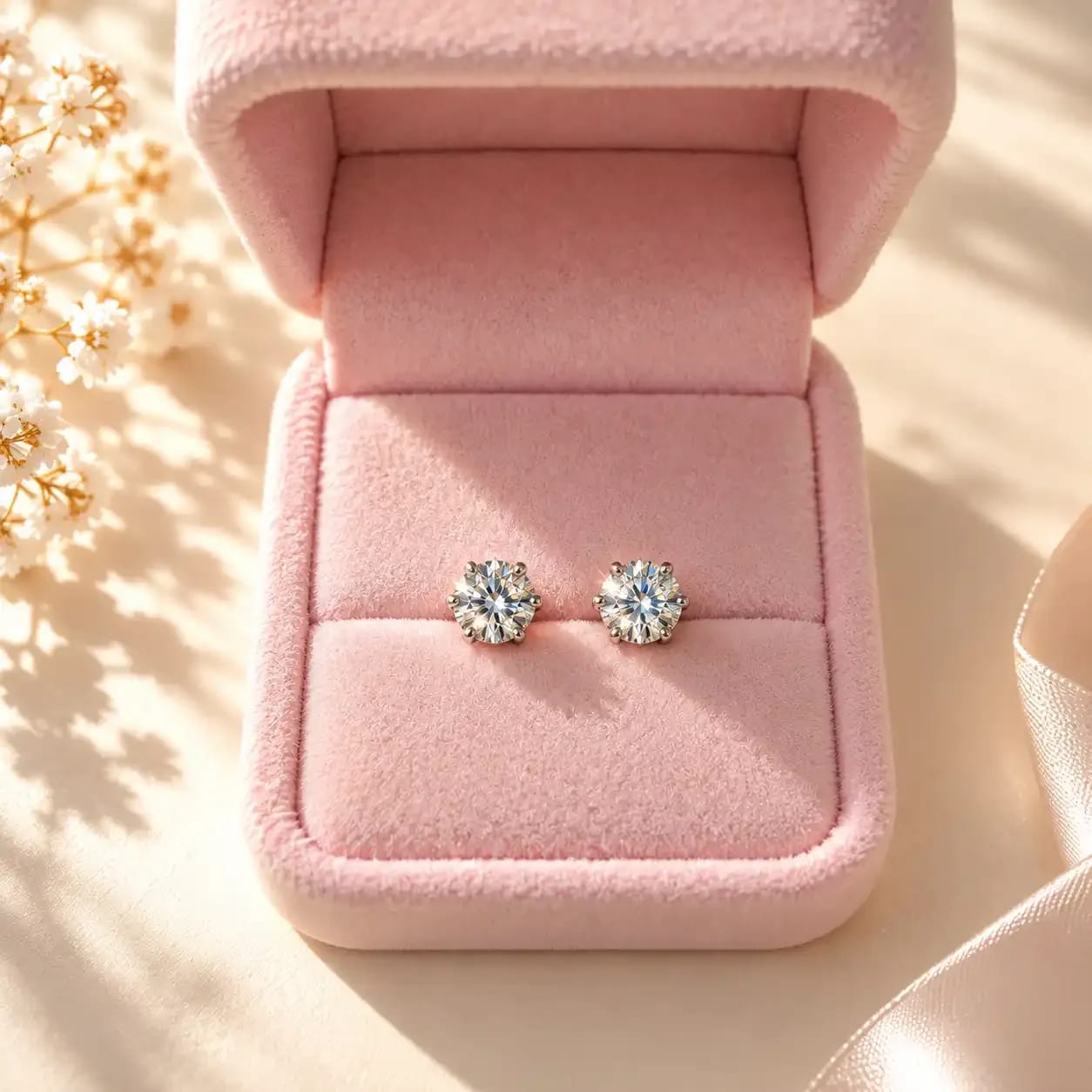 Boucles d'oreilles puces rondes à strass