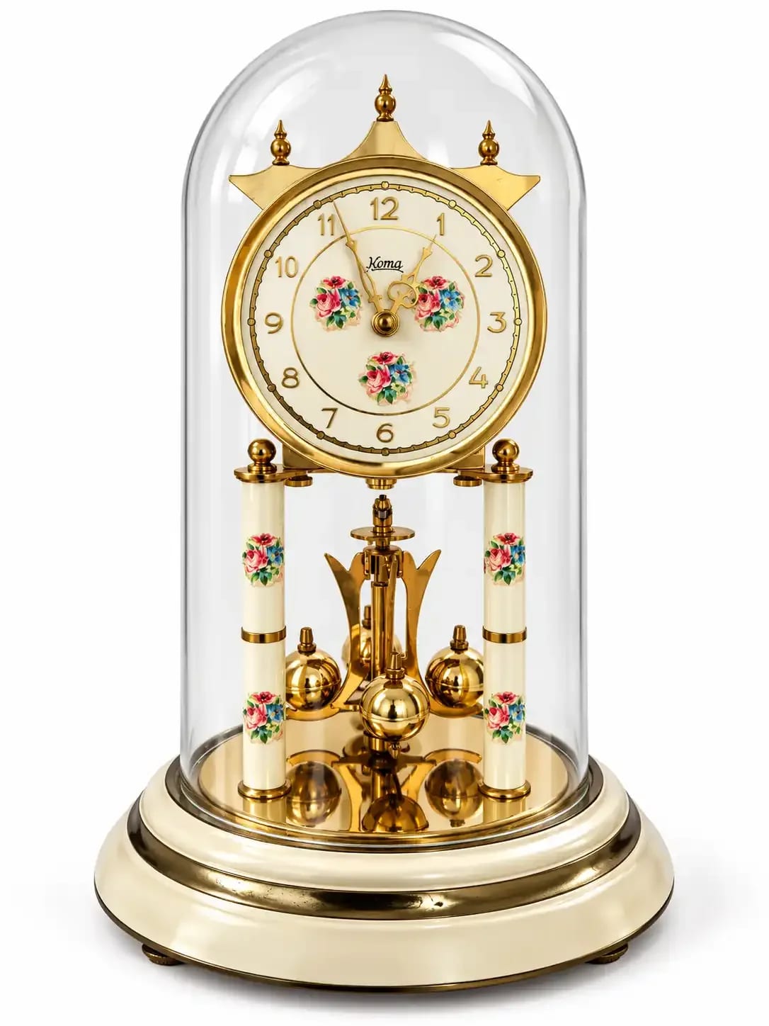 Pendule 400 jours, horloge koma sous dôme de verre
