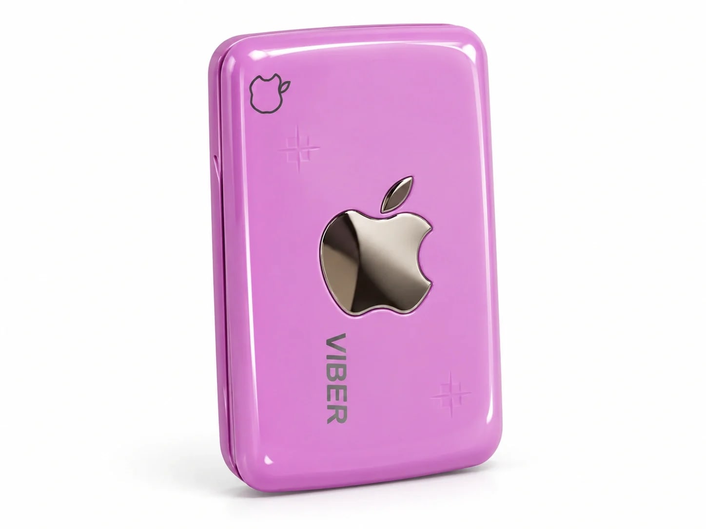 Téléphone viber violet au logo métallisé