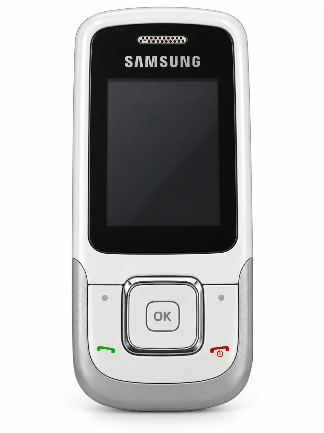 téléphone samsung classique argenté et noir